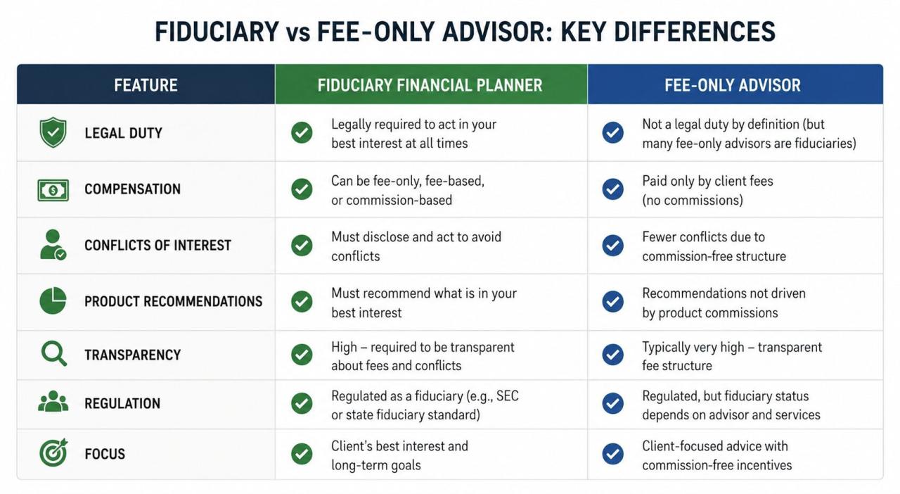 Fiduciary Financial Planner vs Fee-Only Advisor: What’s the Difference ... Fiduciary Financial Planner vs Fee-Only Advisor: What’s the Difference ...